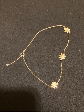 10K Gold Flower Anklet